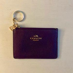 Purple Coach Keyring Wallet